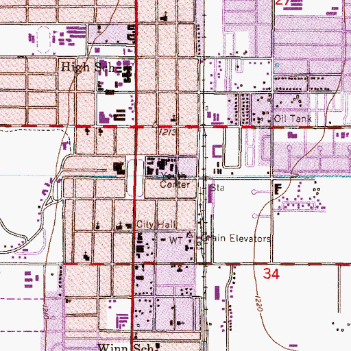 Topographic Map of Chandler Public Library Downtown Branch, AZ