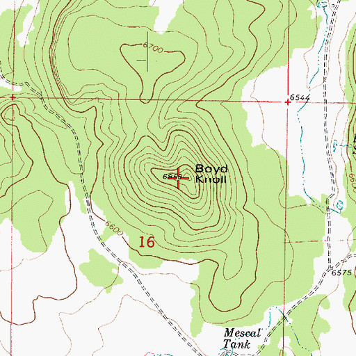 Topographic Map of Boyd Knoll, AZ