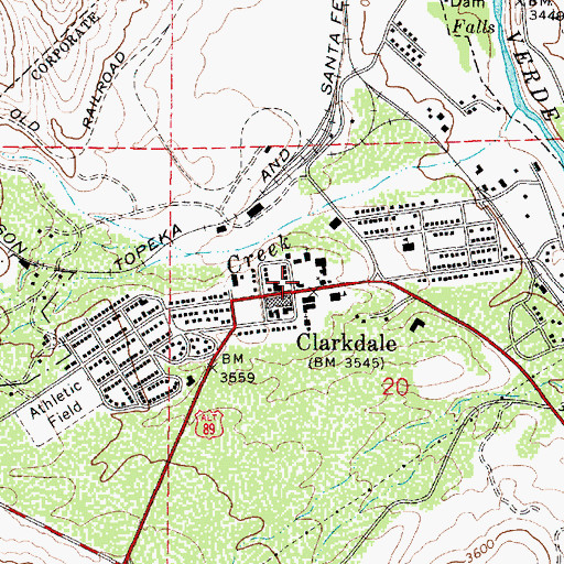 Topographic Map of Clark Memorial Library, AZ