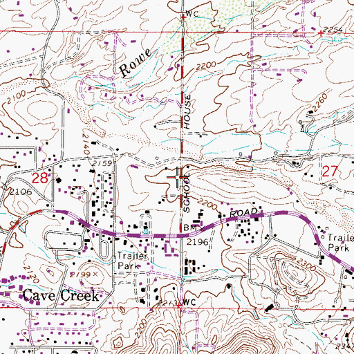 Topographic Map of Desert Foothills Library, AZ