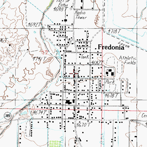 Topographic Map of Fredonia Public Library, AZ
