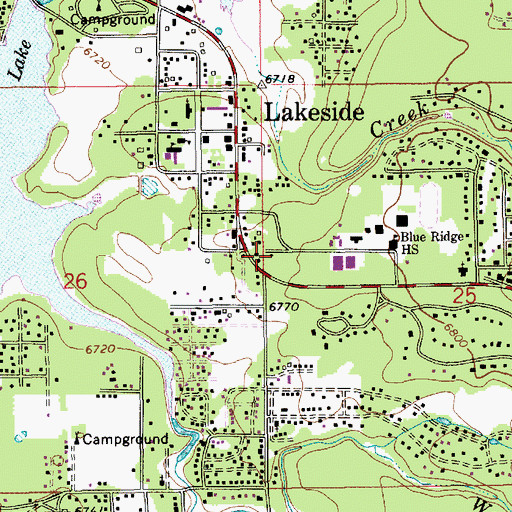 Topographic Map of Larson Memorial Public Library, AZ