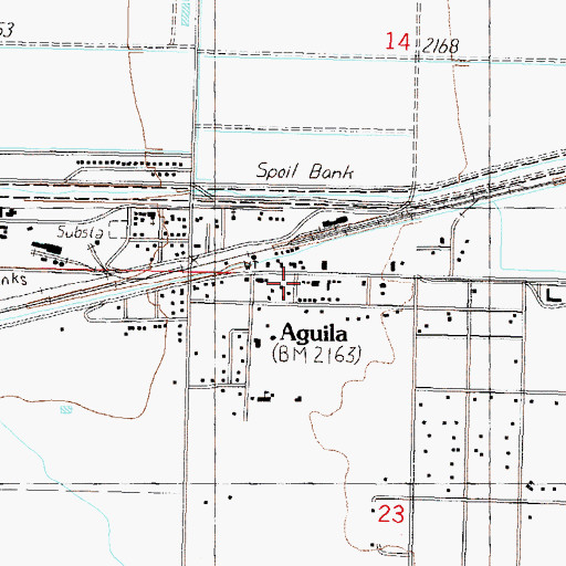 Topographic Map of Maricopa County Library District Aguila Branch, AZ