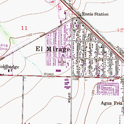 Topographic Map of Maricopa County Library District El Mirage Branch, AZ