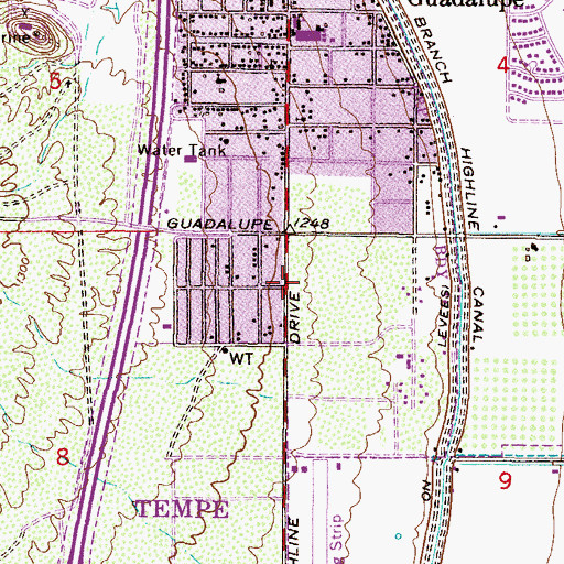 Topographic Map of Maricopa County Library District Guadalupe Branch, AZ
