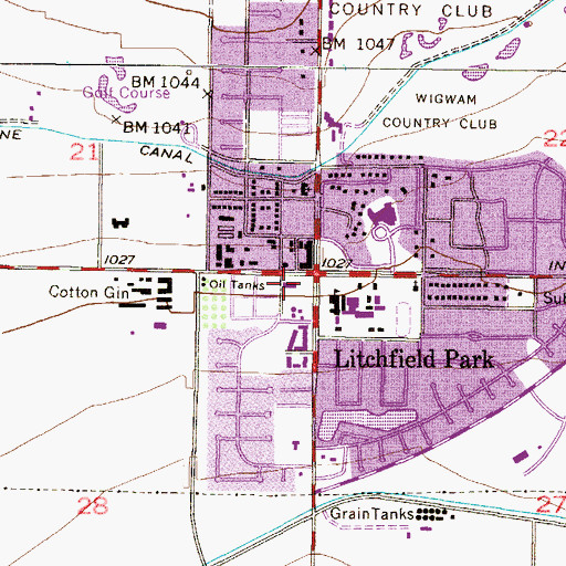 Topographic Map of Maricopa County Library District Litchfield Park Branch, AZ
