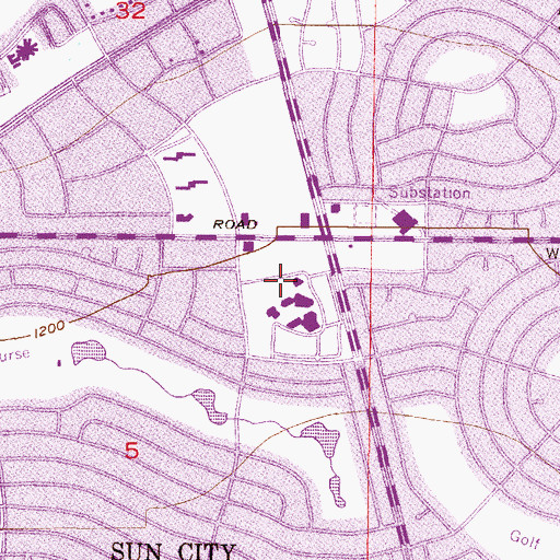 Topographic Map of Maricopa County Library District Sun City Branch, AZ