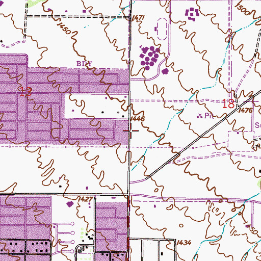 Topographic Map of Mesa Public Library Red Mountain Branch, AZ