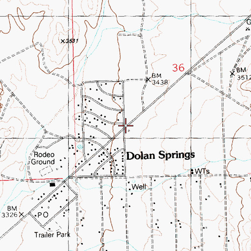 Topographic Map of Mohave County Library District Dolan Springs Library, AZ