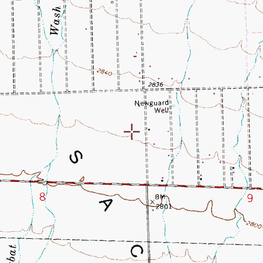 Topographic Map of Mohave County Library District Golden Valley Community Library, AZ