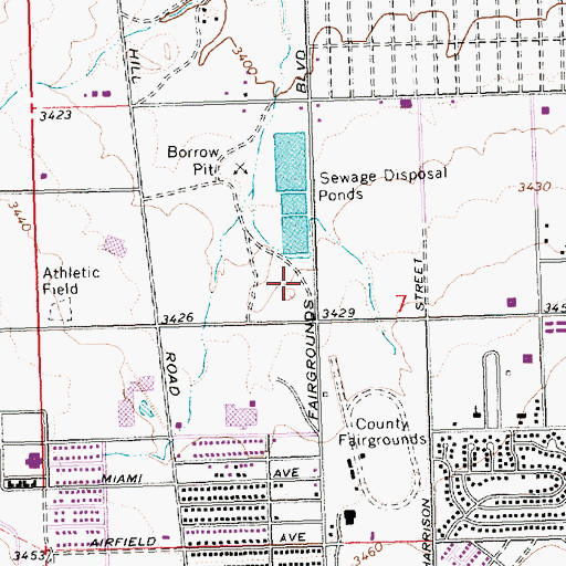 Topographic Map of Mohave County Library District Kingman Branch, AZ