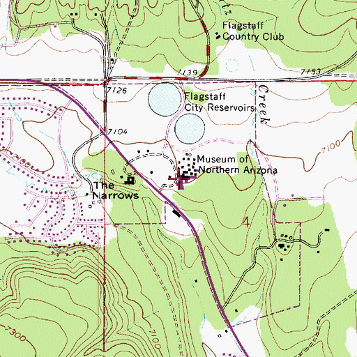 Topographic Map of Museum of Northern Arizona Colton Research Center Campus Museum Library, AZ