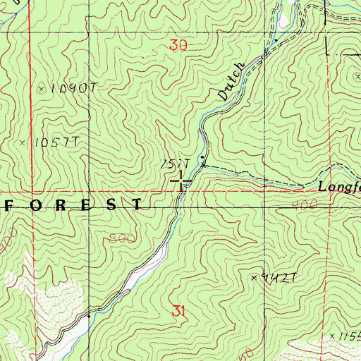 Topographic Map of Longfellow Creek, CA