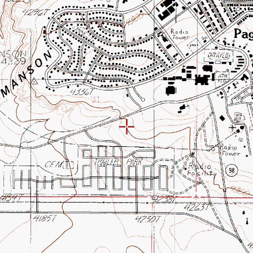 Topographic Map of Page Public Library, AZ