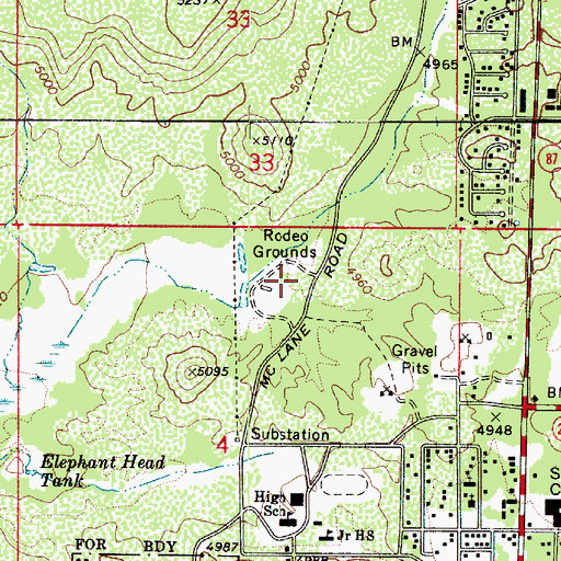 Topographic Map of Payson Public Library, AZ