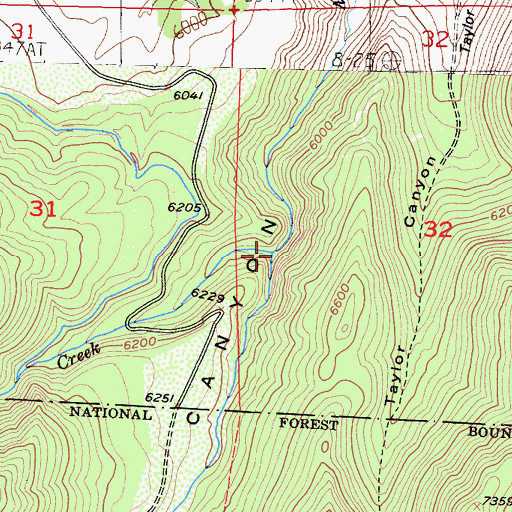 Topographic Map of Lost Cannon Creek, CA
