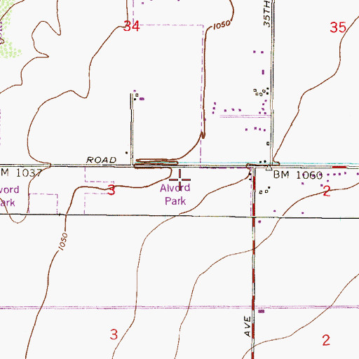 Topographic Map of Phoenix Public Library Cesar Chavez Branch, AZ