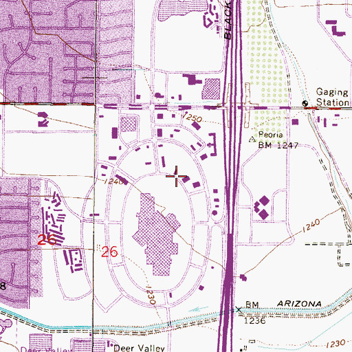 Topographic Map of Phoenix Public Library Cholla Branch, AZ