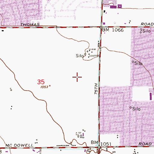 Topographic Map of Phoenix Public Library Desert Sage Branch, AZ
