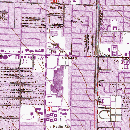 Topographic Map of Phoenix Public Library Saguaro Branch, AZ