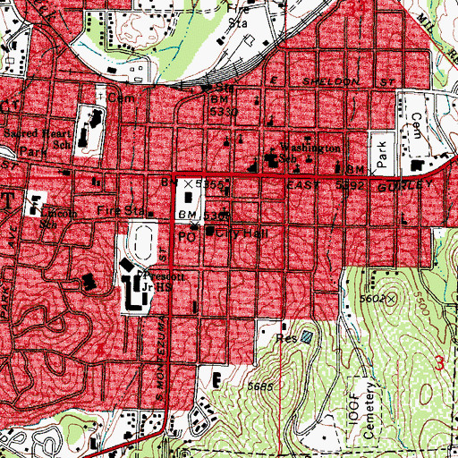 Topographic Map of Prescott Public Library, AZ