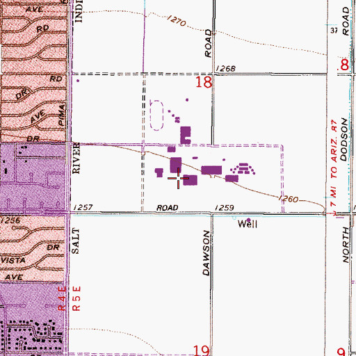 Topographic Map of Scottsdale Community College Main Campus Library, AZ