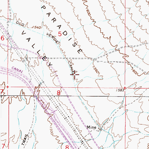 Topographic Map of Scottsdale Public Library Arabian Branch, AZ