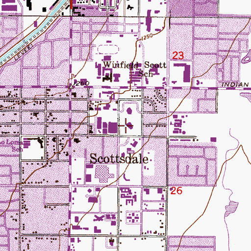Topographic Map of Scottsdale Public Library Civic Center Branch, AZ