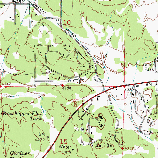 Topographic Map of Sedona Public Library, AZ