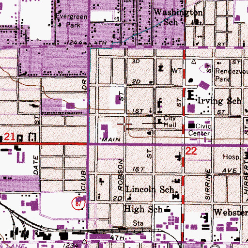 Topographic Map of Arizona Museum for Youth, AZ