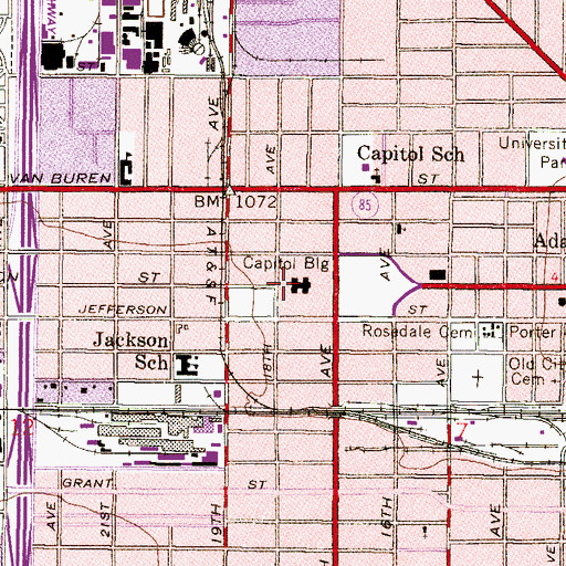 Topographic Map of Arizona State Library Capitol Museum, AZ