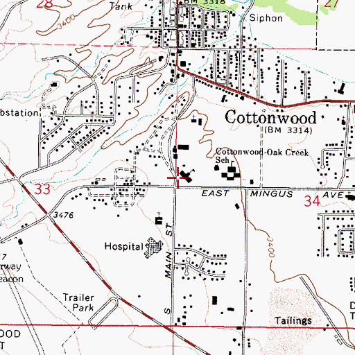 Topographic Map of Clemenceau Heritage Museum, AZ