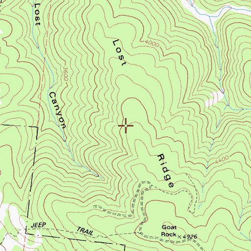 Topographic Map of Lost Ridge, CA