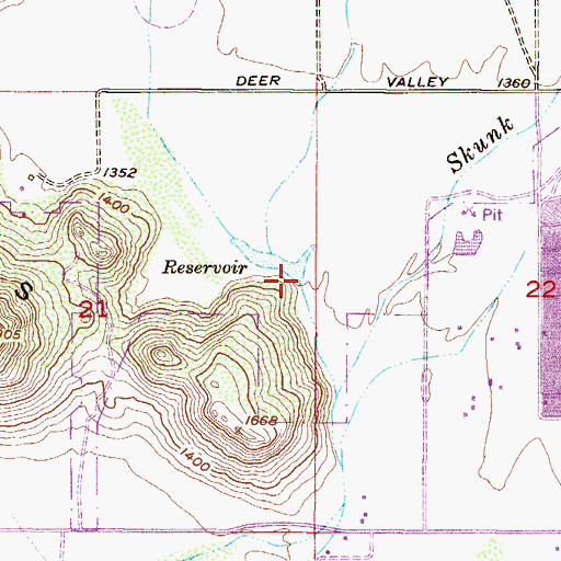 Topographic Map of Deer Valley Rock Art Center, AZ