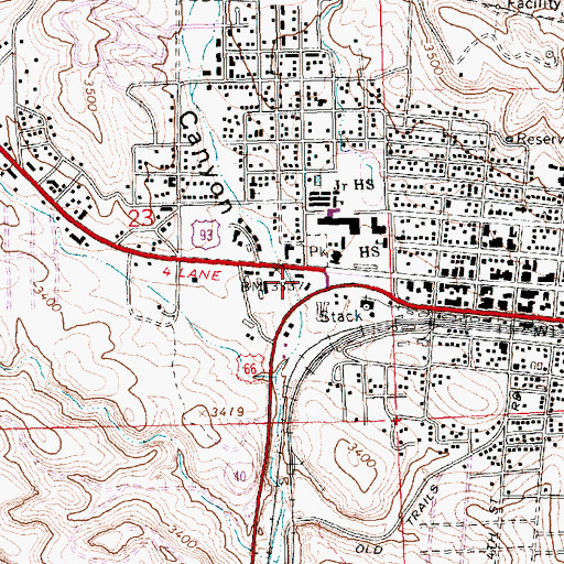Topographic Map of Mohave Museum of History and Arts, AZ