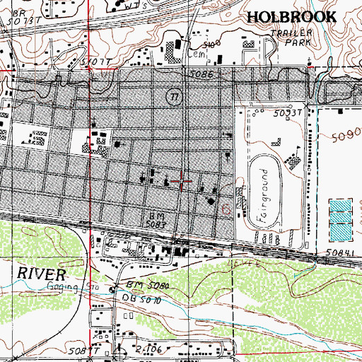 Topographic Map of Navajo County Historic Courthouse Museum, AZ