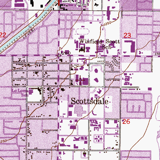 Topographic Map of Scottsdale Museum of Contemporary Art, AZ