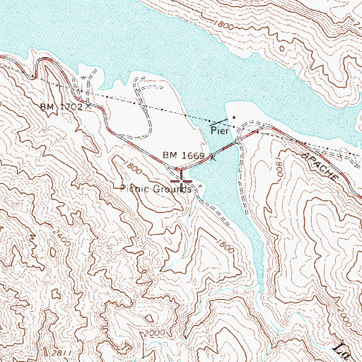 Topographic Map of Boulder Picnic Area, AZ