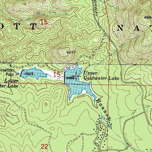 Topographic Map of Goldwater Lake Picnic Area, AZ