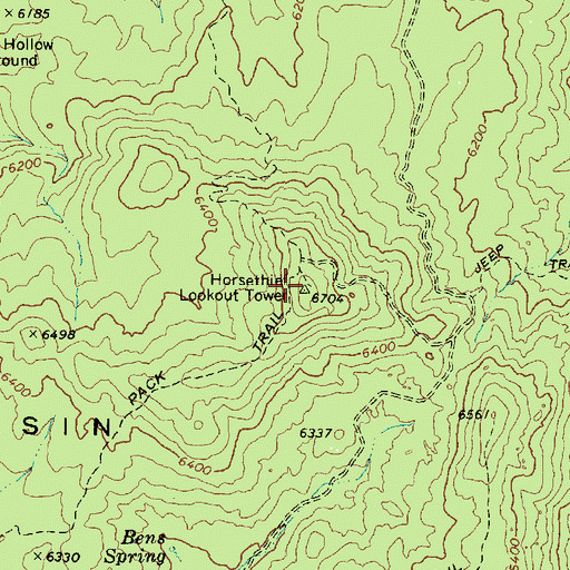 Topographic Map of Horsethief Lookout Picnic Area, AZ