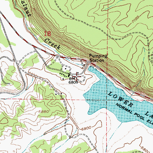 Topographic Map of Lower Lake Mary Picnic Area, AZ