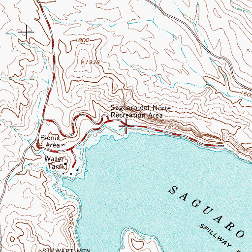 Topographic Map of Saguaro Del Norte Picnic Area, AZ