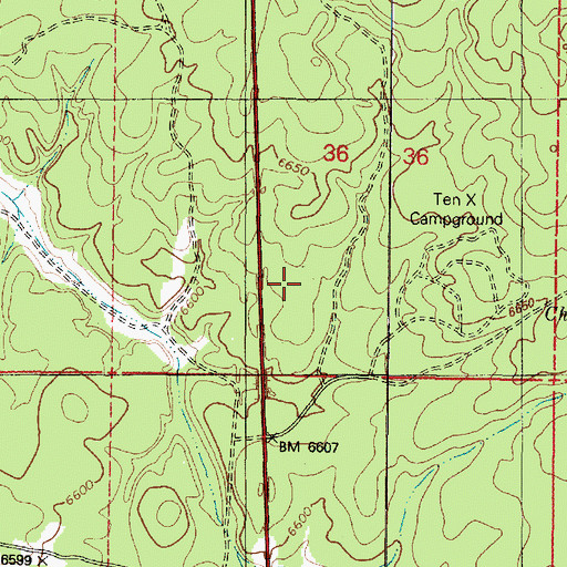 Topographic Map of Ten X Family Picnic Ground, AZ