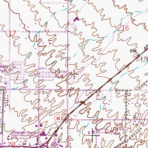 Topographic Map of Apache Junction Municipal Court, AZ