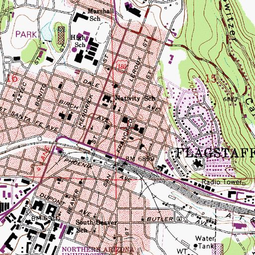 Topographic Map of Coconino County Superior Court, AZ