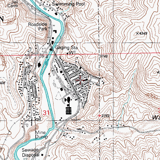 Topographic Map of Greenlee County Superior Court, AZ