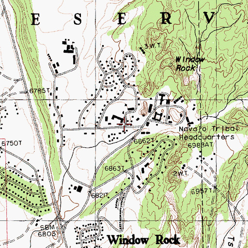 Topographic Map of Navajo Housing Authority Building, AZ