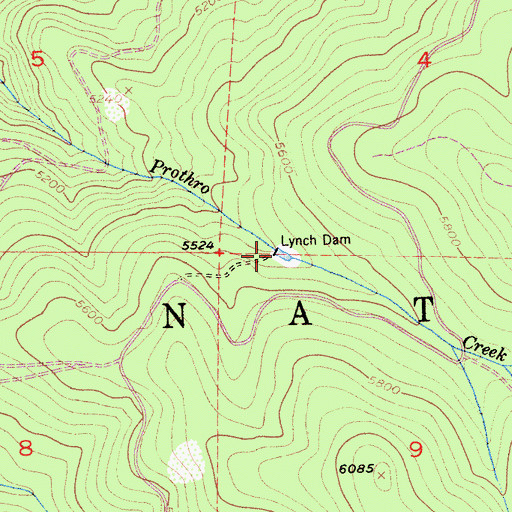 Topographic Map of Lynch Dam, CA