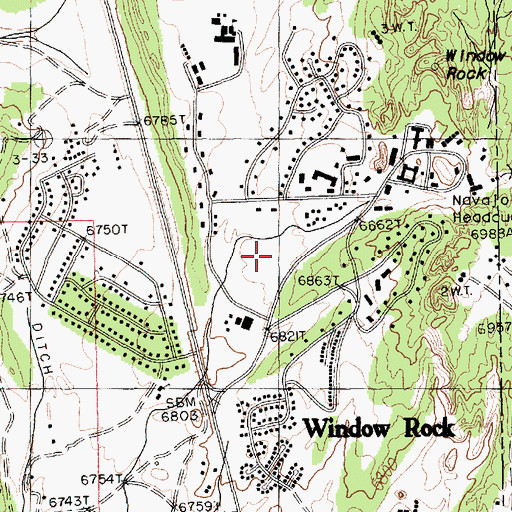 Topographic Map of Navajo Nation Administration Building 1, AZ