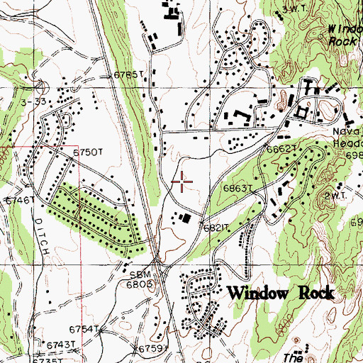 Topographic Map of Navajo Nation Administration Building 2, AZ